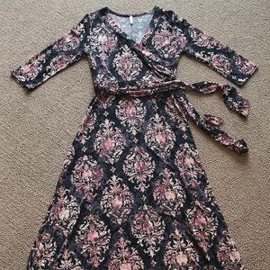 PinkBlush | Maternity faux wrap maxi dress